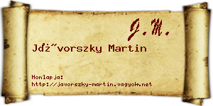 Jávorszky Martin névjegykártya