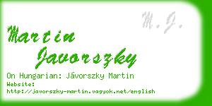 martin javorszky business card